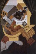 Juan Gris The small round table in front of Window painting
